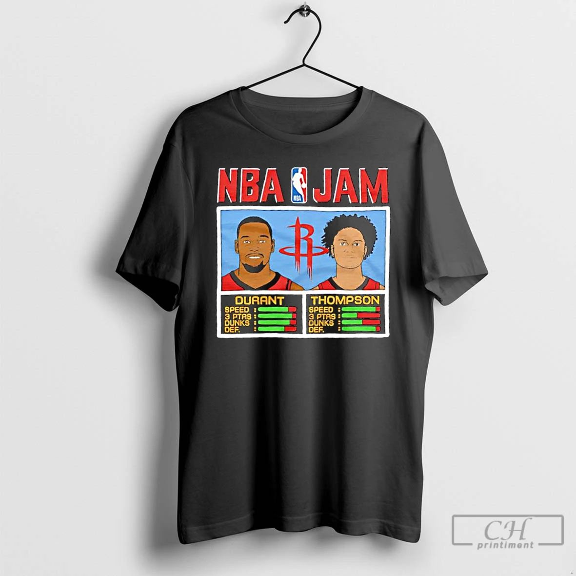 Classic Nba Jam Kevin Durant And Klay Thompson Houston Rockets Graphic T Shirts