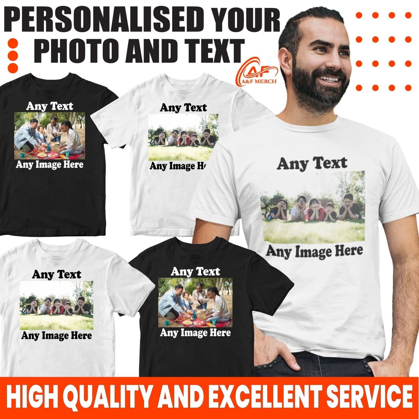 Personalised Custom Your Image Photo picture Text logo T-shirt Casual Gifts