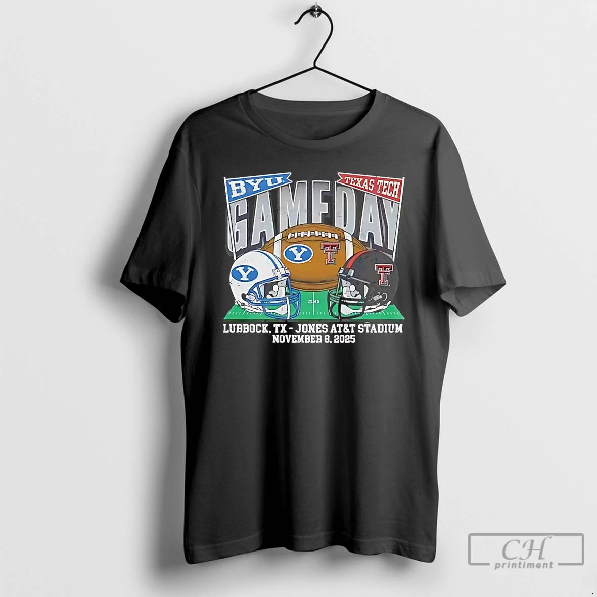 Classic Texas Tech Red Raiders Vs Byu Cougars 2025 Gameday Helmets T Shirts