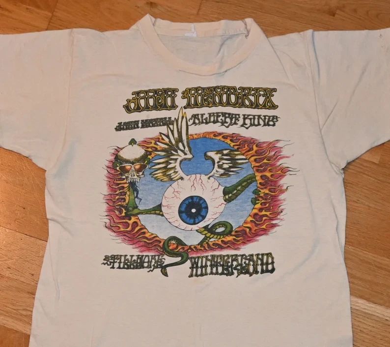 1973 JIMI HENDRIX T-shirt Concert Tour UR181 R1FREE SHIPPING