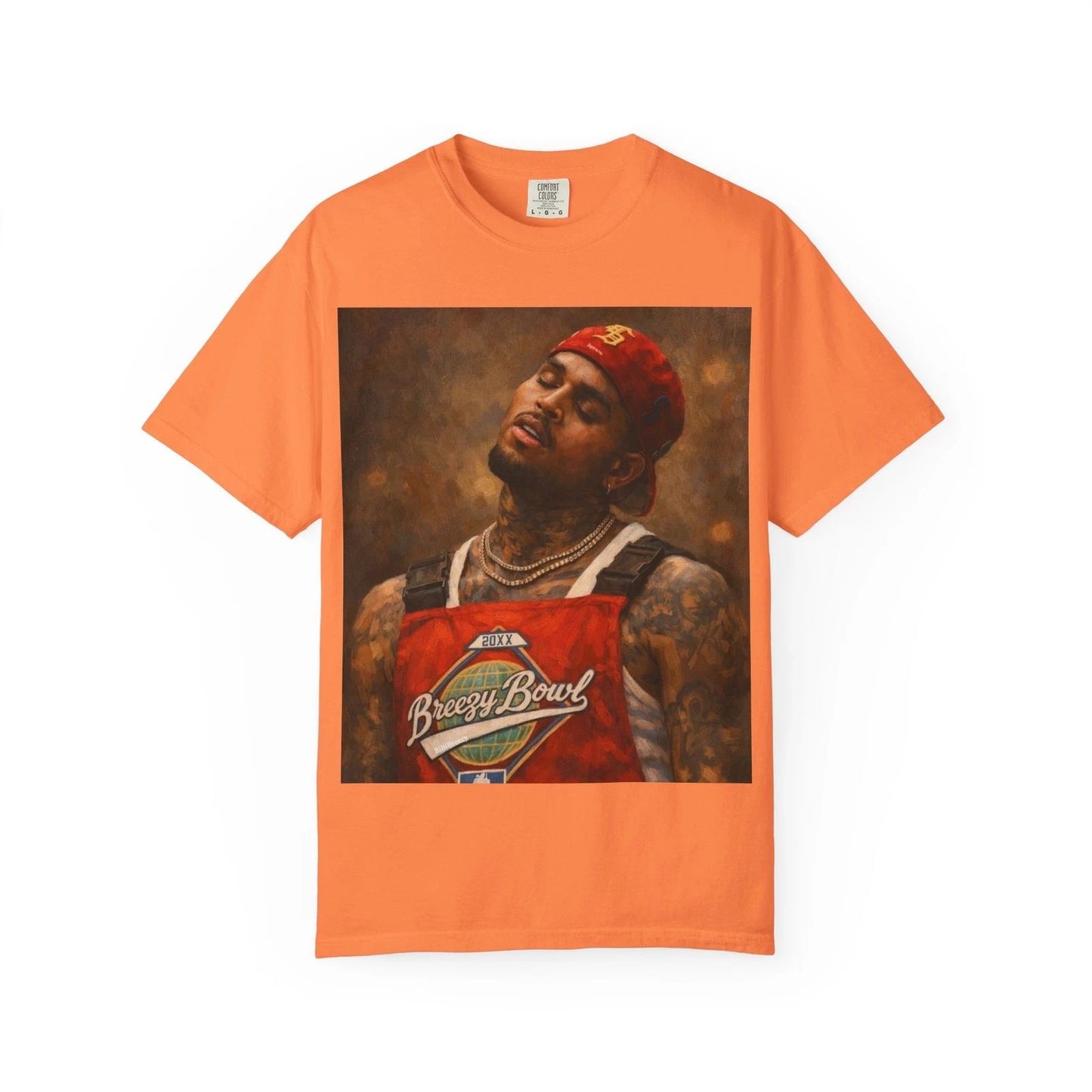 Portrait of Man Wearing Red Cap T-Shirt | Vintage Painting Graphic