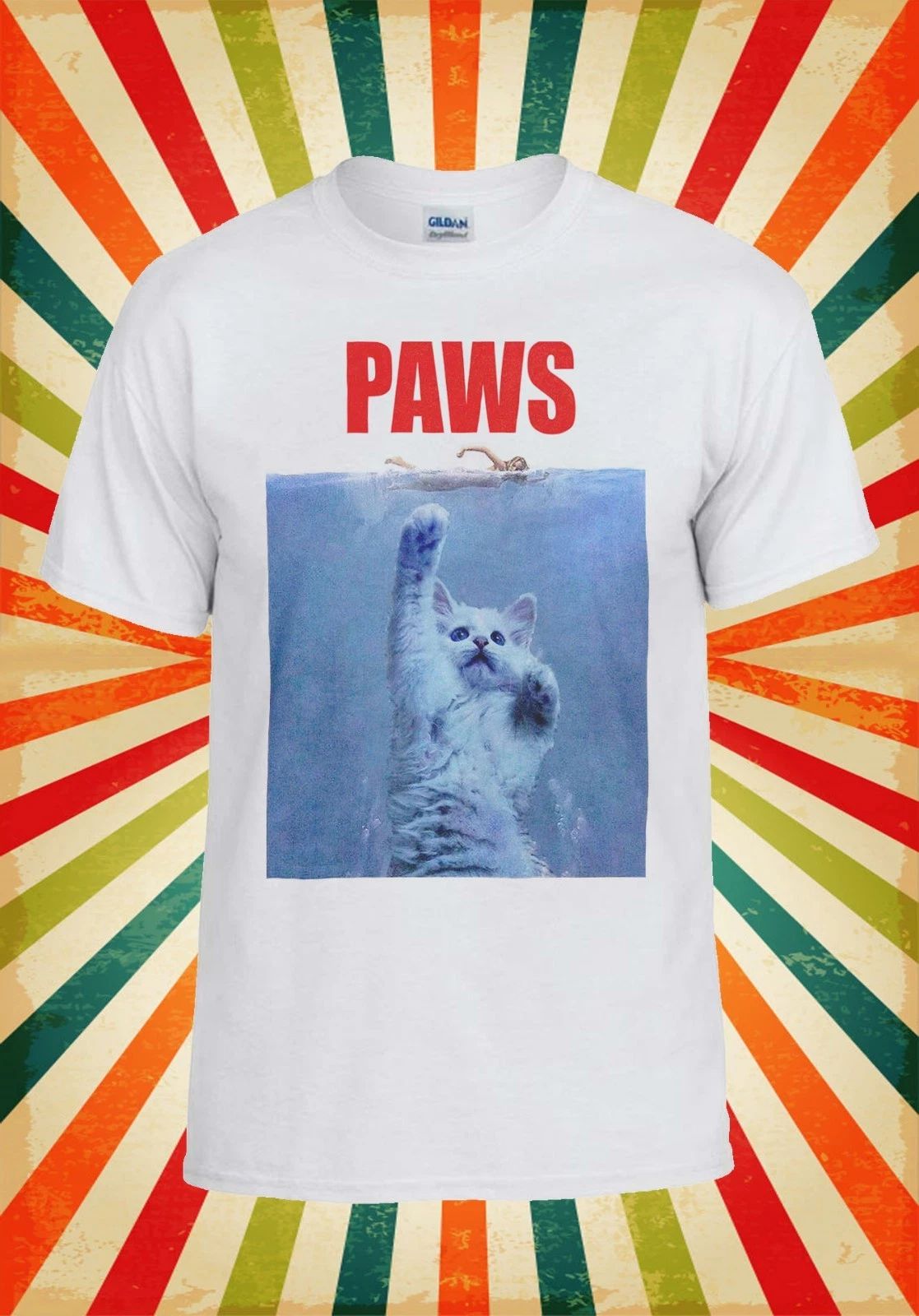 Paws Cat Kitten Meow Parody Hipster Men Women Vest Tank Top Unisex T Shirt 466