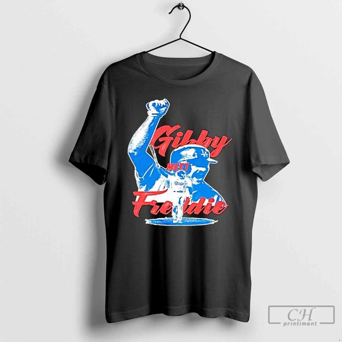 Classic Los Angeles Dodgers Gibby Meet Freddie Freeman Long Sleve T Shirts