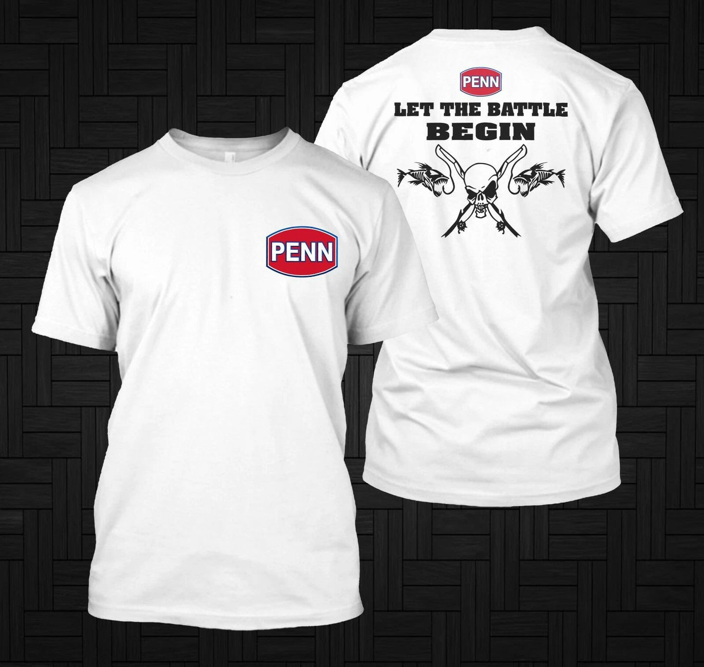 Penn Reels Fishing ROd - Custom Men's Back and front T-Shirt Tee