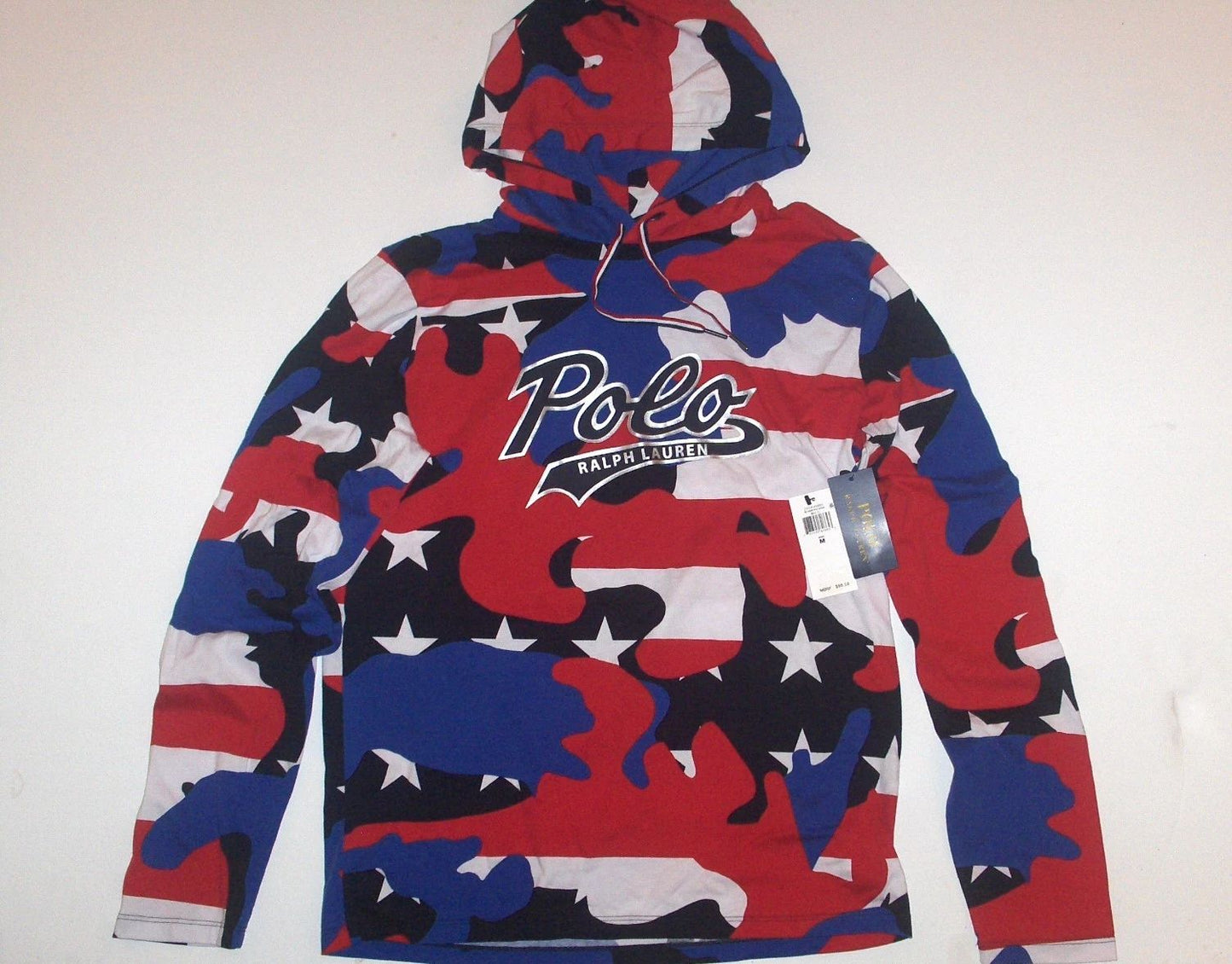 POLO RALPH LAUREN Men's Camo Stars USA Americana Performance Hooded T-Shirt, NWT