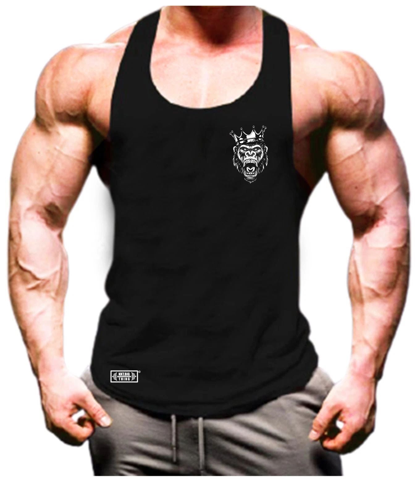 King Gorilla Vest Pocket Gym Clothing Bodybuilding Training Workout MMA Tank Top