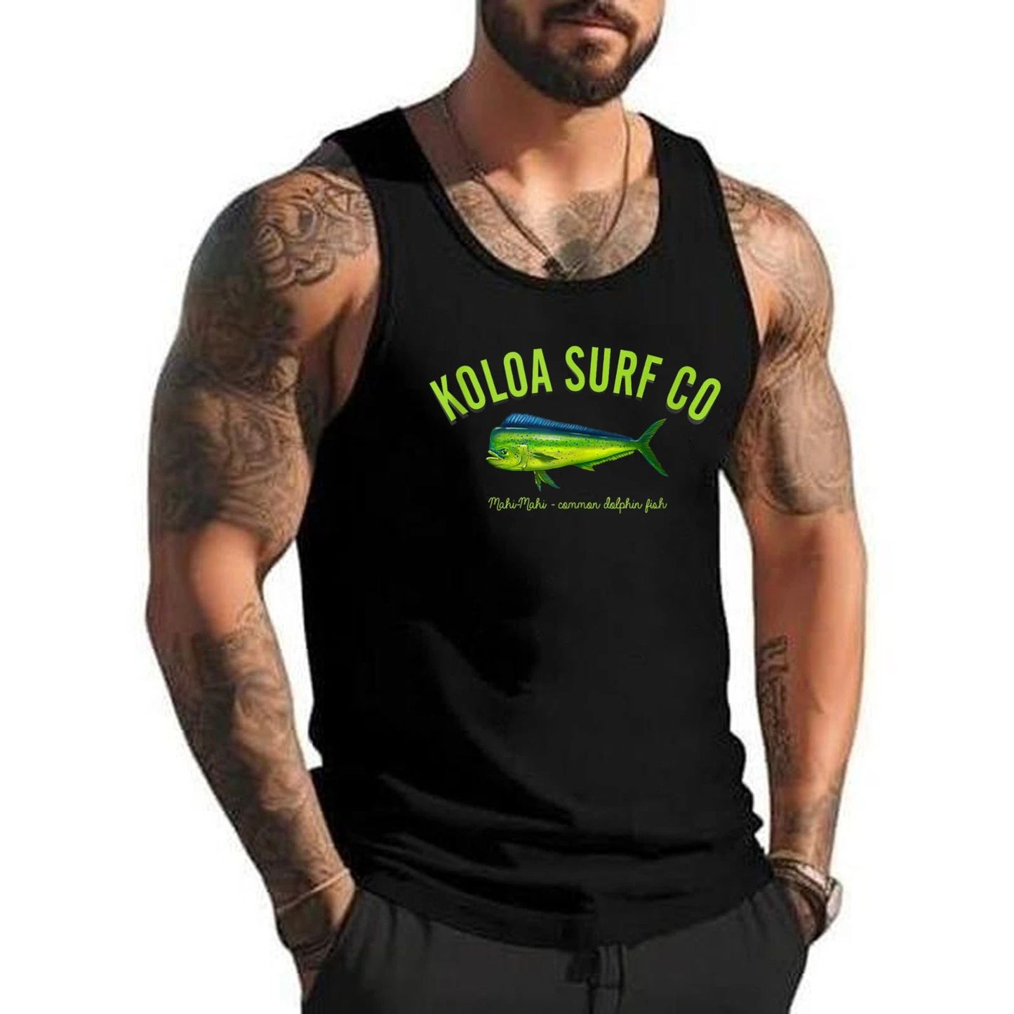 Koloa Surf Mahi Mahi Salt Water Fishing Logo Lightweight Tank Top