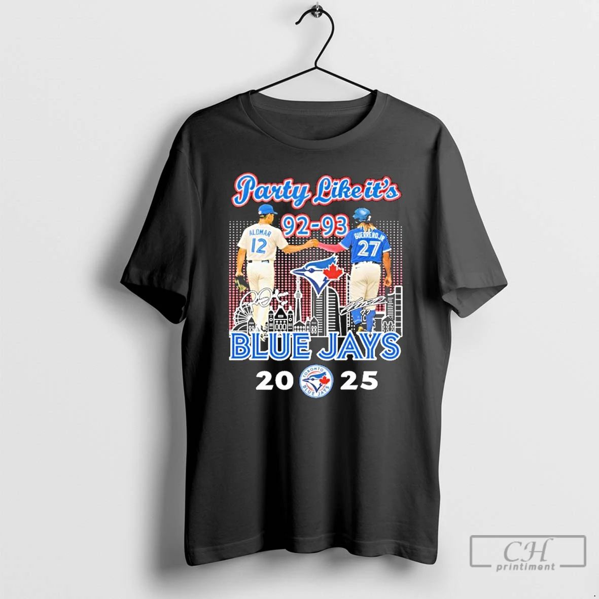 Classic Alomar And Guerrero Jr Party Like Its 1993 Blue Jays 2025 T Shirts