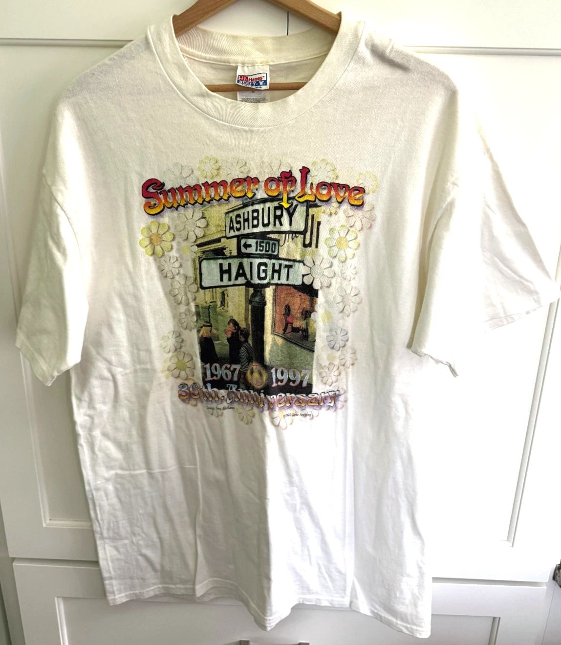 Vintage 97 Hanes Beefy-T Haight Ashbury Summer Of Love 30th XL T-Shirt