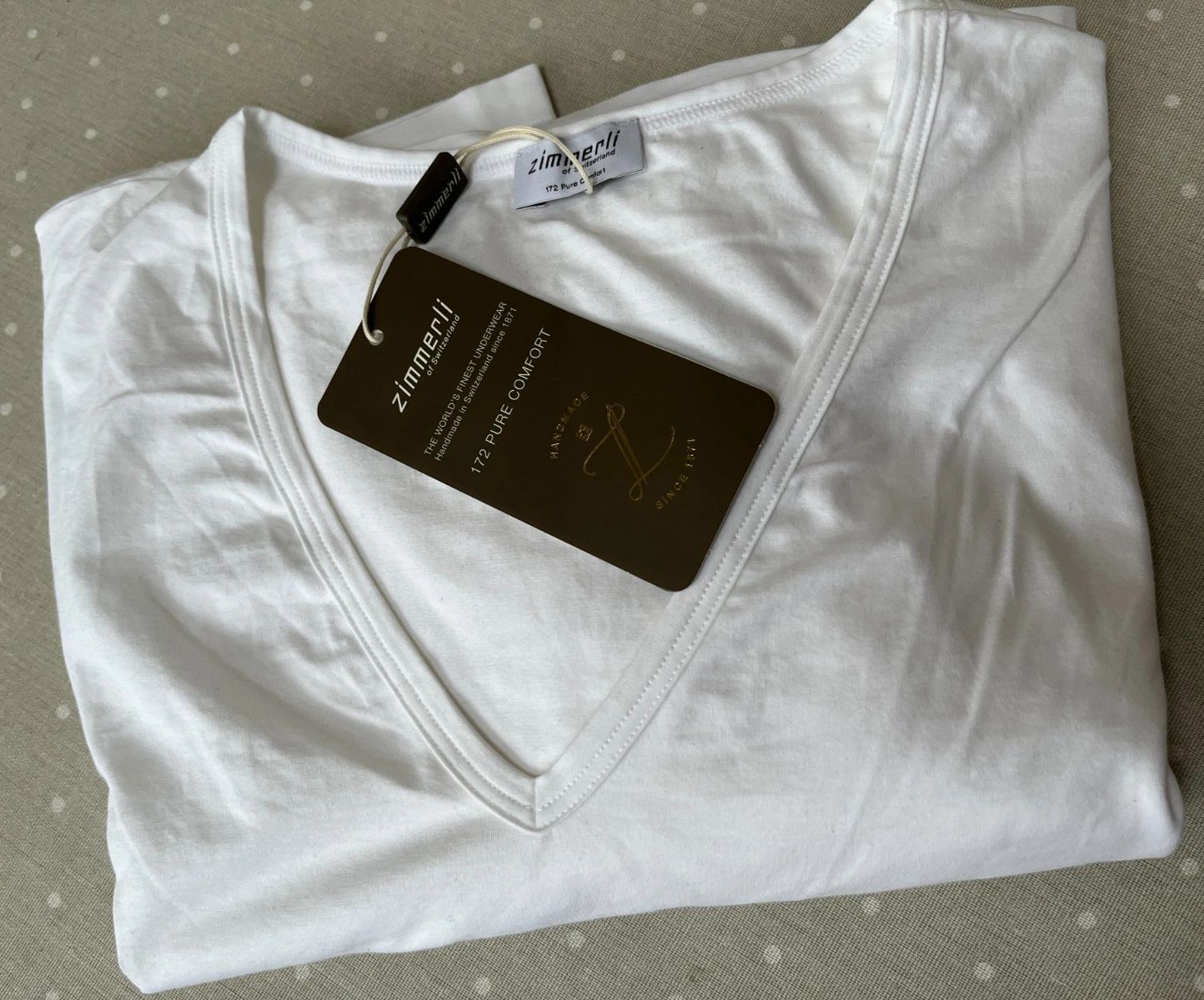 Zimmerli XL mens white V neck cotton T shirt NEW swiss luxury short sleeved NEW