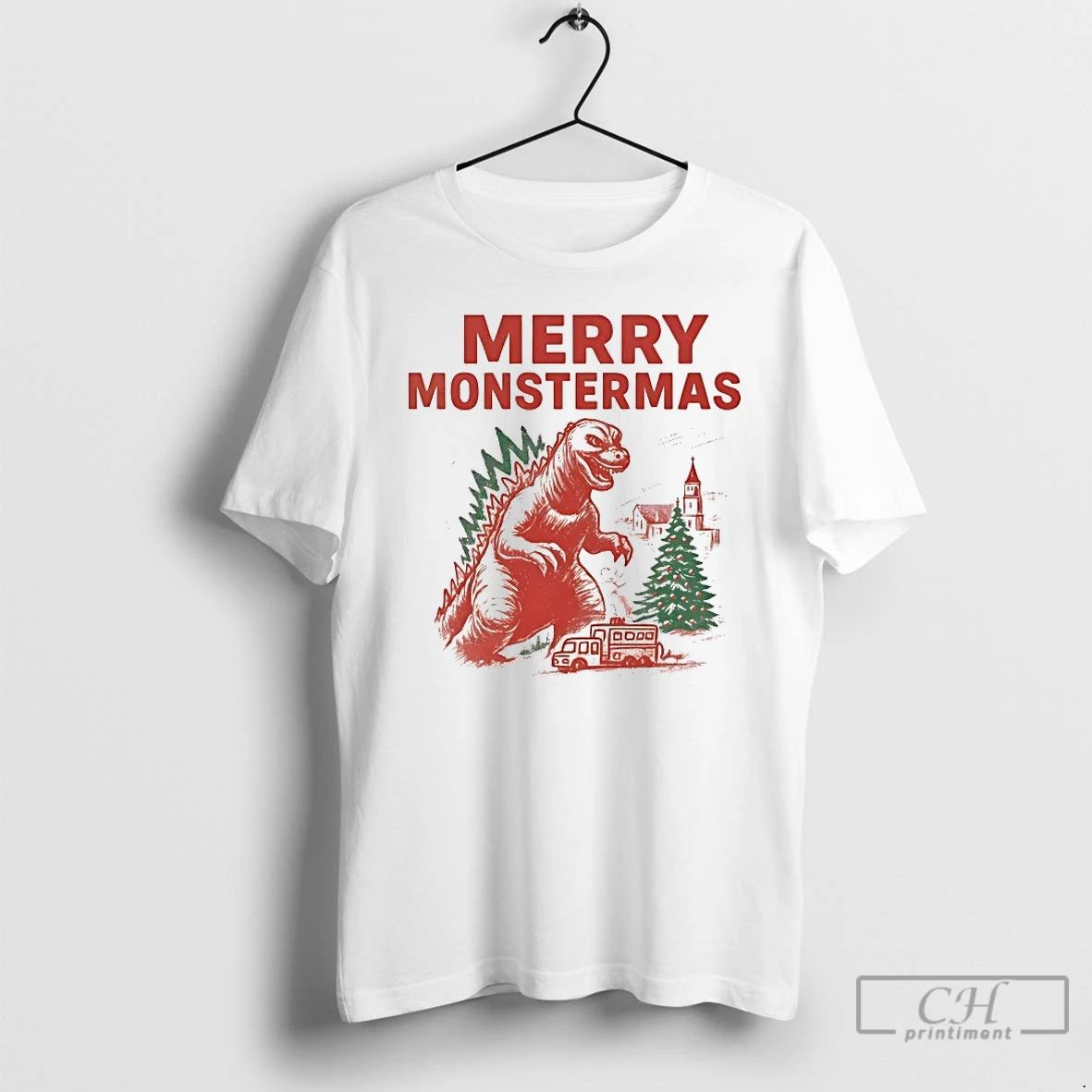 Classic Godzilla Merry Monstermas Christmas T Shirts