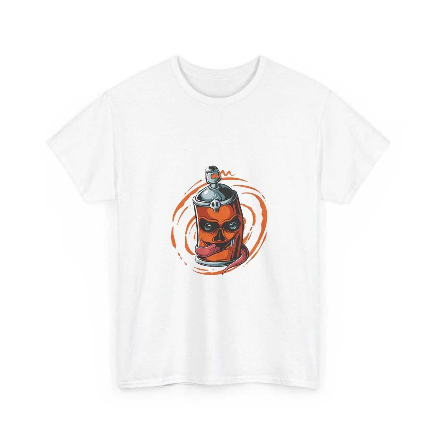 Spray Can Skull T-Shirt | Street Art Skull Tee, Cool Orange Spray Can, Fashion