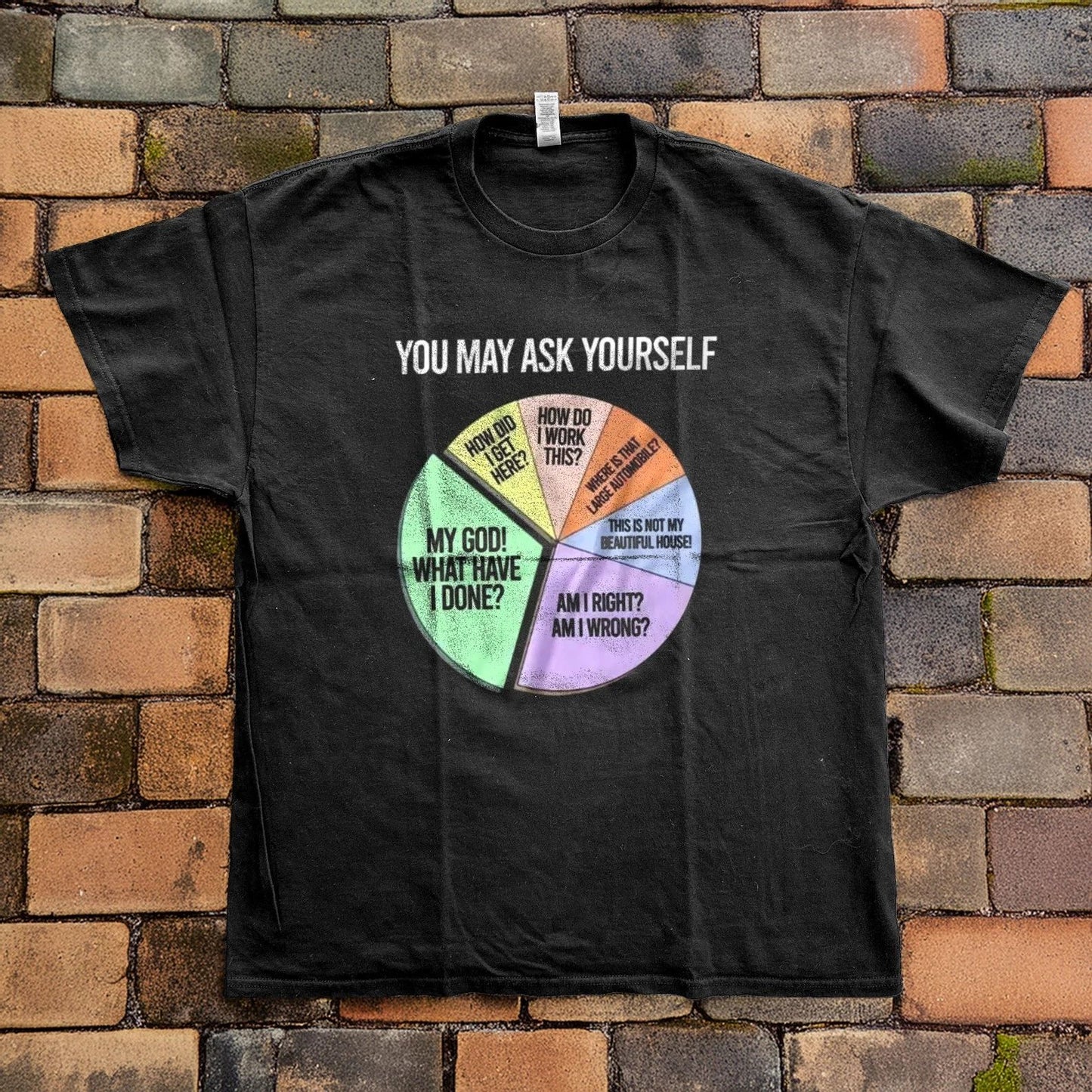 NEW! Talking Heads Once in a Lifetime Quote Black Cotton T-shirt