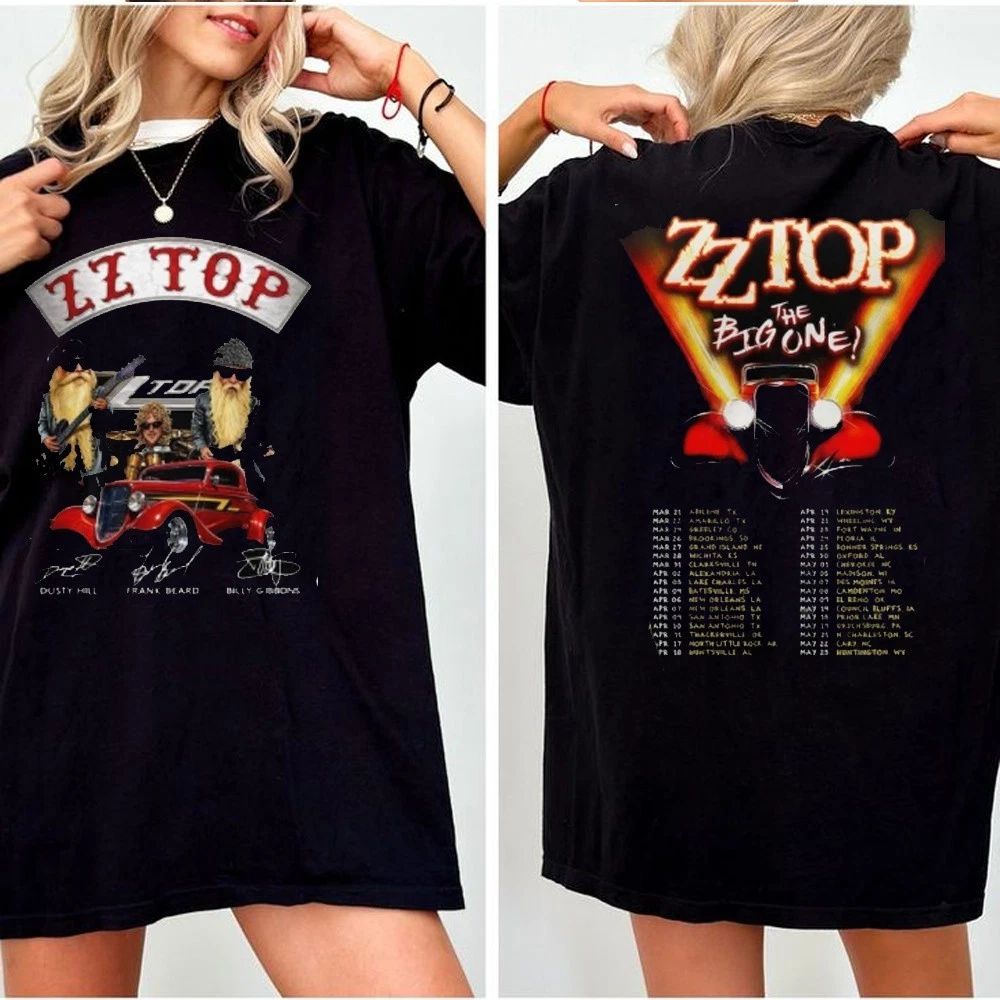 Retro ZZ Top The Big One Tour Shirt, ZZ Top Rock Band Tee, 80s Metal Rock Fans