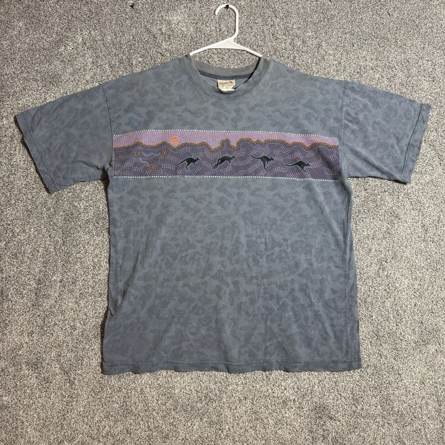 Vintage 90s T Shirt Mens Large Tribal Aboriginal Art Bellata Wendy Kangaroo Boho