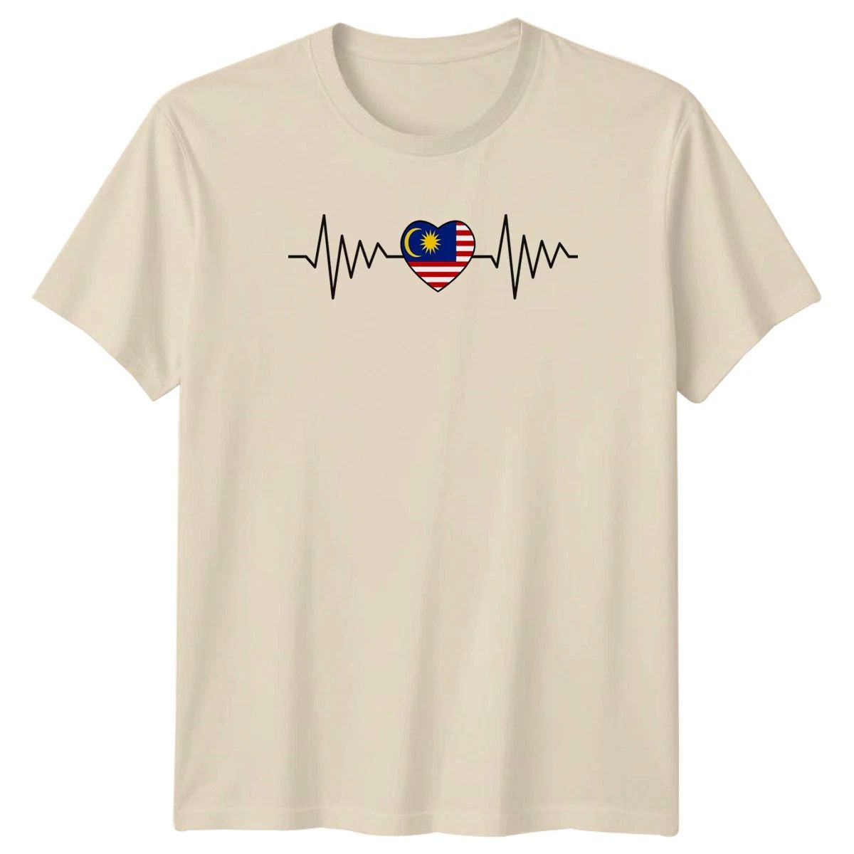 Stylish T-Shirt Heartbeat EKG Malaysia Flag Gift For Him And Her