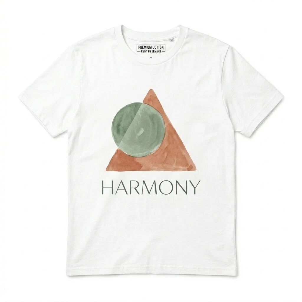 Harmony T-Shirt Minimalist Abstract Geometric Watercolor Boho Art Graphic Tee