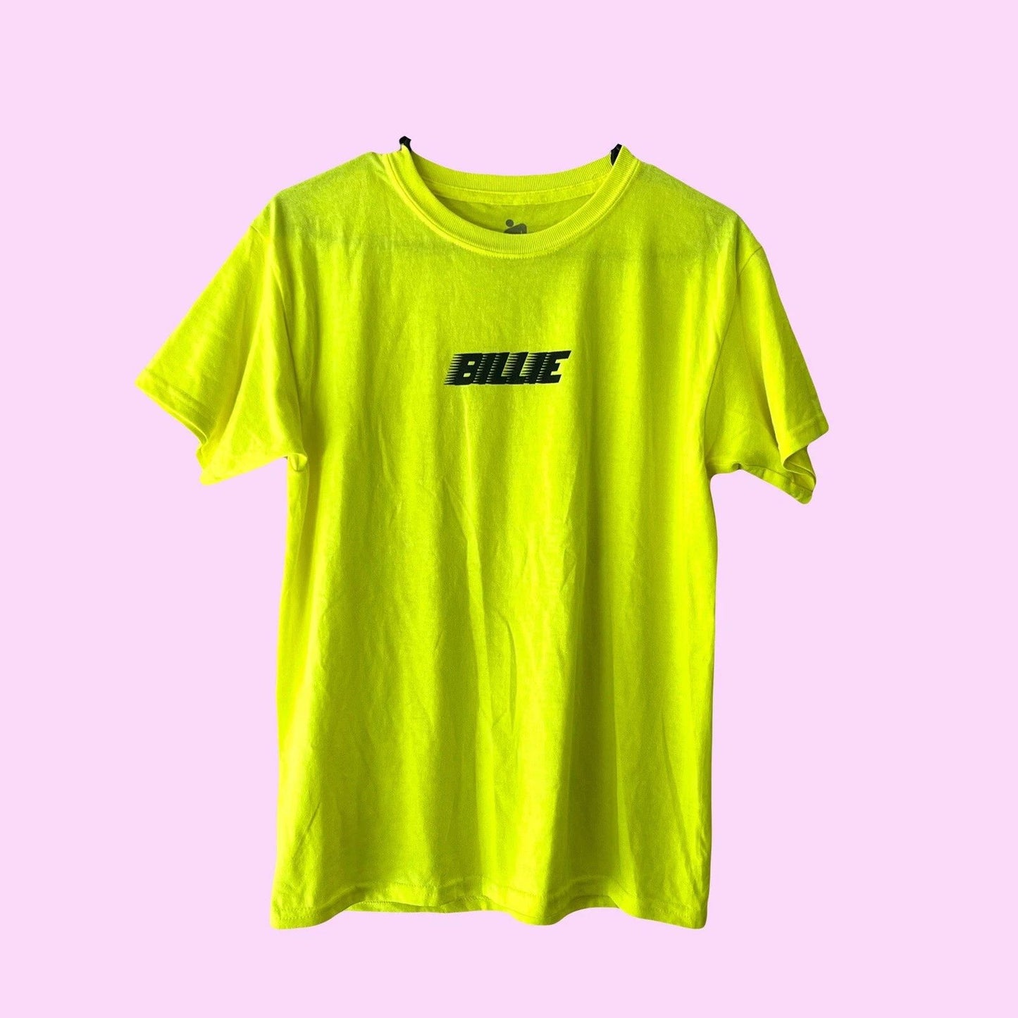 Billie Eilish Neon Fluorescent Yellow Simple Logo Band T Shirt Unisex Size XS