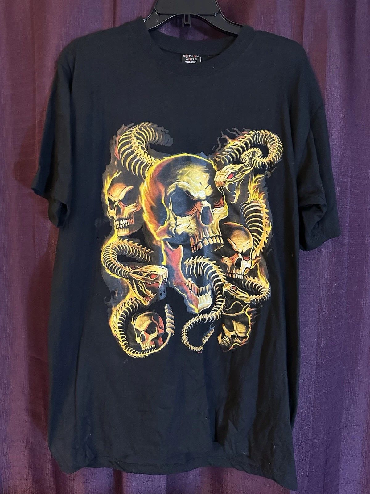 Vintage Liquid Blue Skull Snake Shirt 2007 Gothic Graphic Tee 2XL