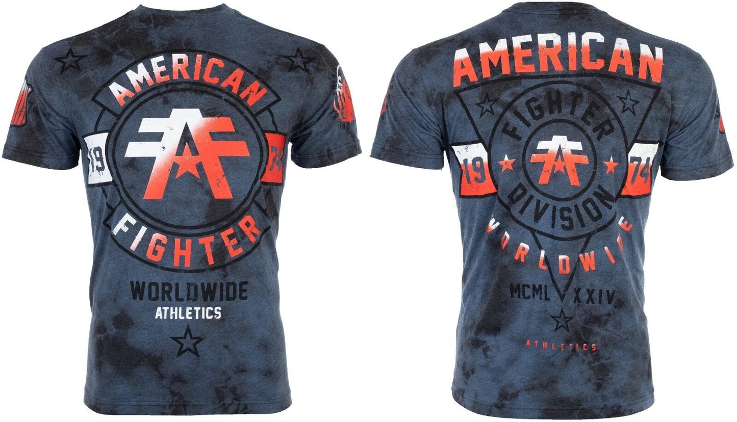 AMERICAN FIGHTER Men's T-Shirt SILVER LAKE Athletic Multicolor Biker MMA S-5XL