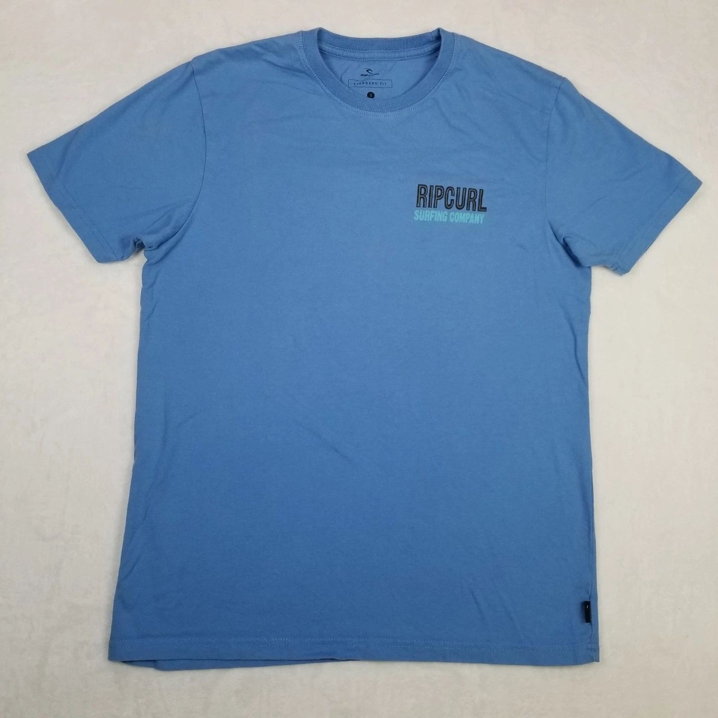 Rip Curl Mens Short Sleeve Graphic Tee Standard Fit Size Small Light Blue Casual