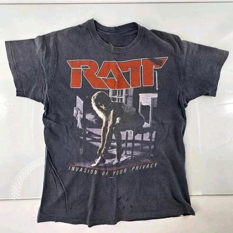 Ratt Inspired T-Shirt Vintage 1985 Invasion Era Metal Band Tour Fan Tee S-4XL