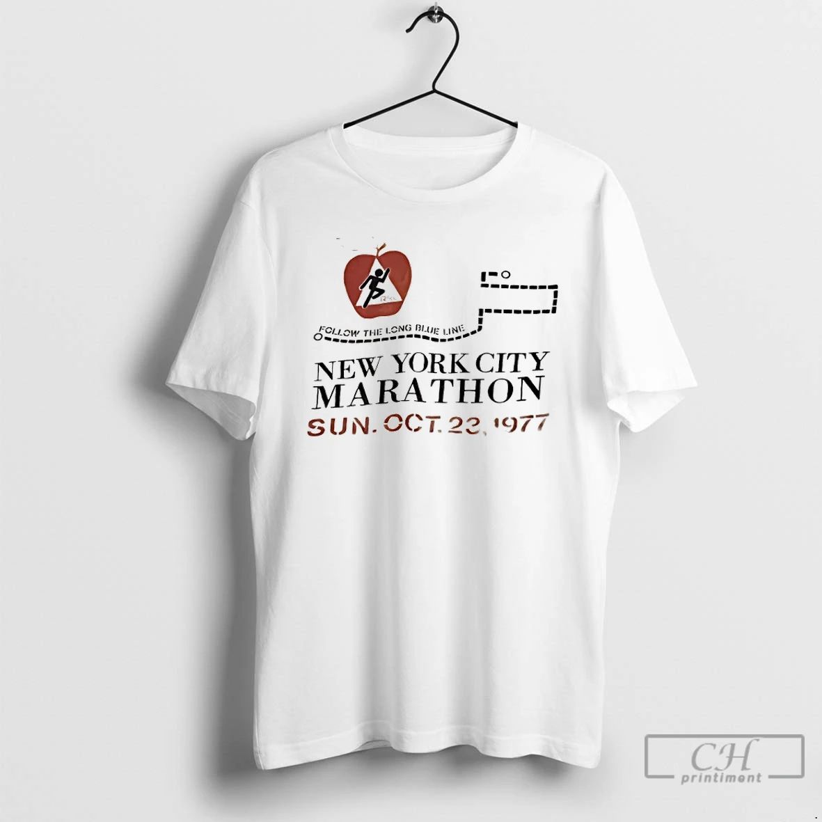 Classic New York City Marathon Follow The Long Blue Line T Shirts