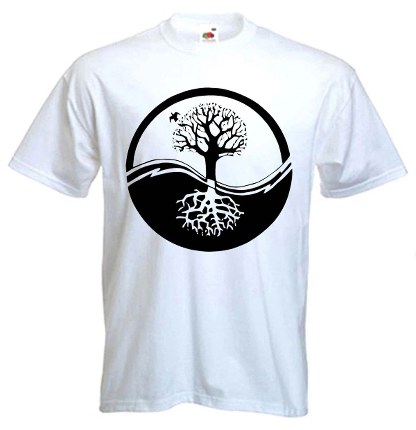 YIN & YANG TREE OF LIFE T-SHIRT - Wicca Pagan Druid Taoism Zen Meditation Yoga