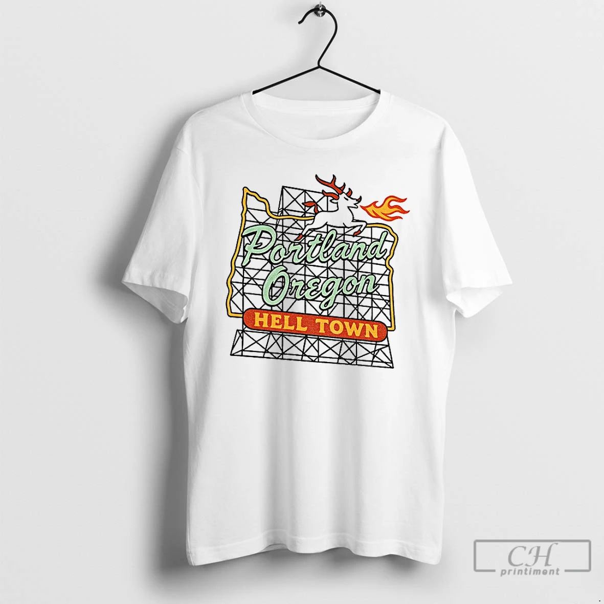 Premium Portland Is Hell Portland Oregon Hell Town Political Parody T Shirts