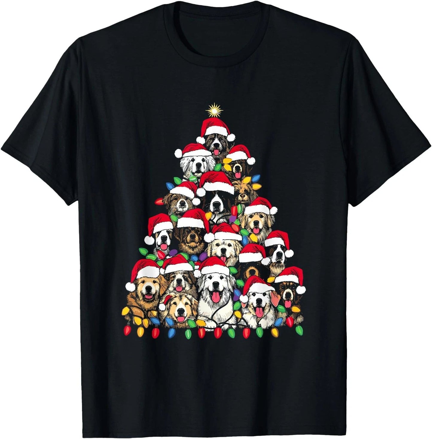 Christmas Tree Of Puppies Xmas Tree Dog Puppy Lover T-Shirt