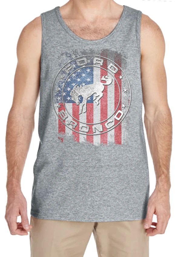 Ford Bronco American Flag Cool Bronco Gift Ford Bronco Lover Car Mens Tank Top