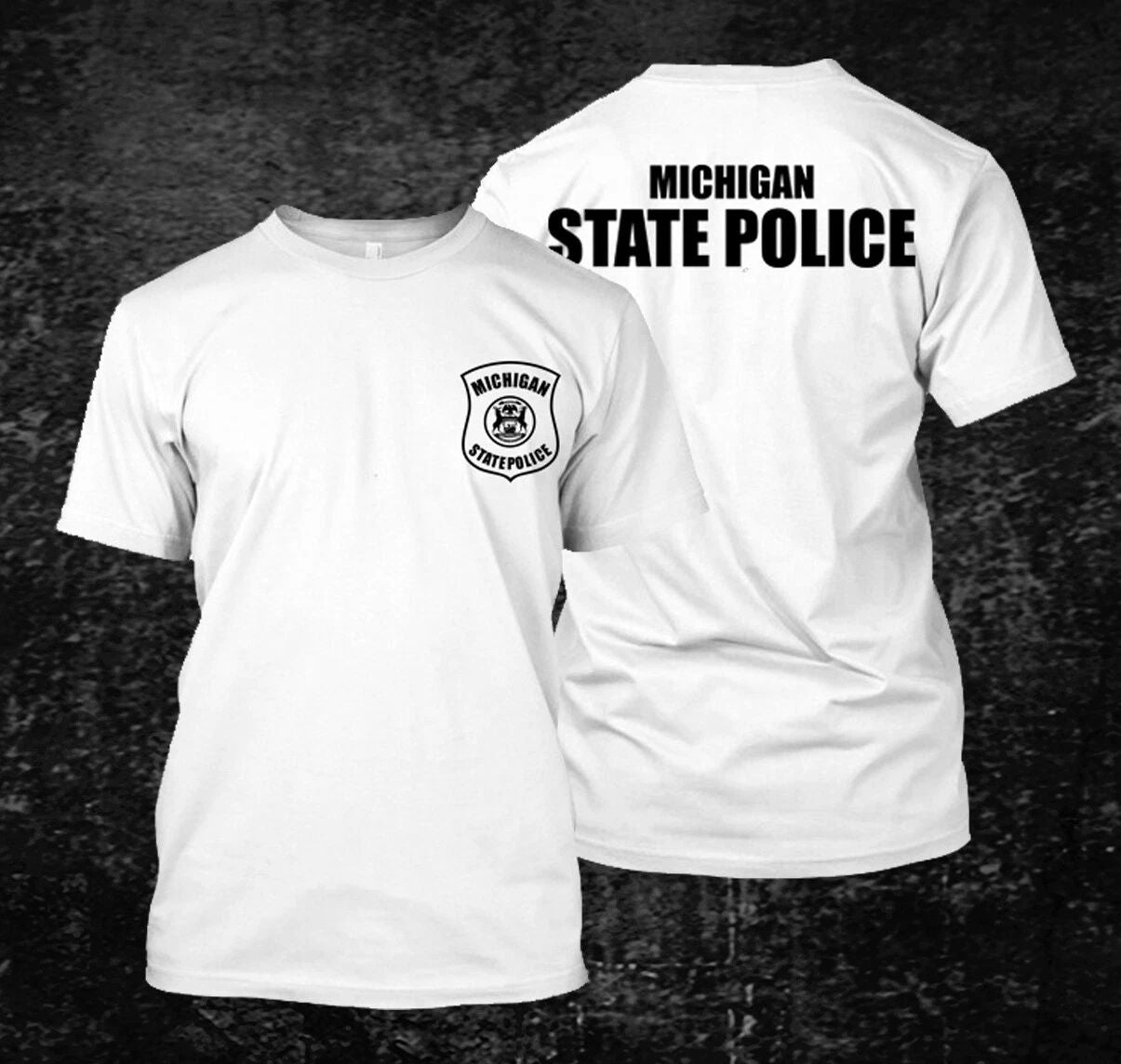 michigan state police - Custom Men's Black T-Shirt Tee