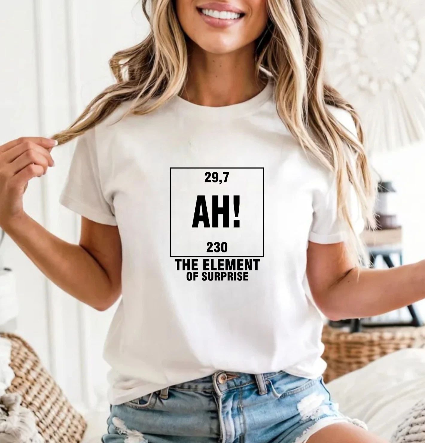 Funny Science The Element of Surprise T-Shirt - Funny Meme Lover Gift Unisex Tee