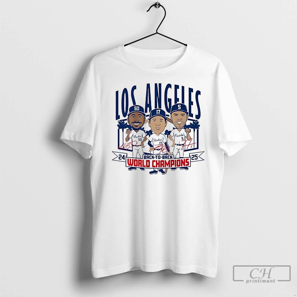 Classic Los Angeles Dodgers Back To Back World Champions 2025 Caricature