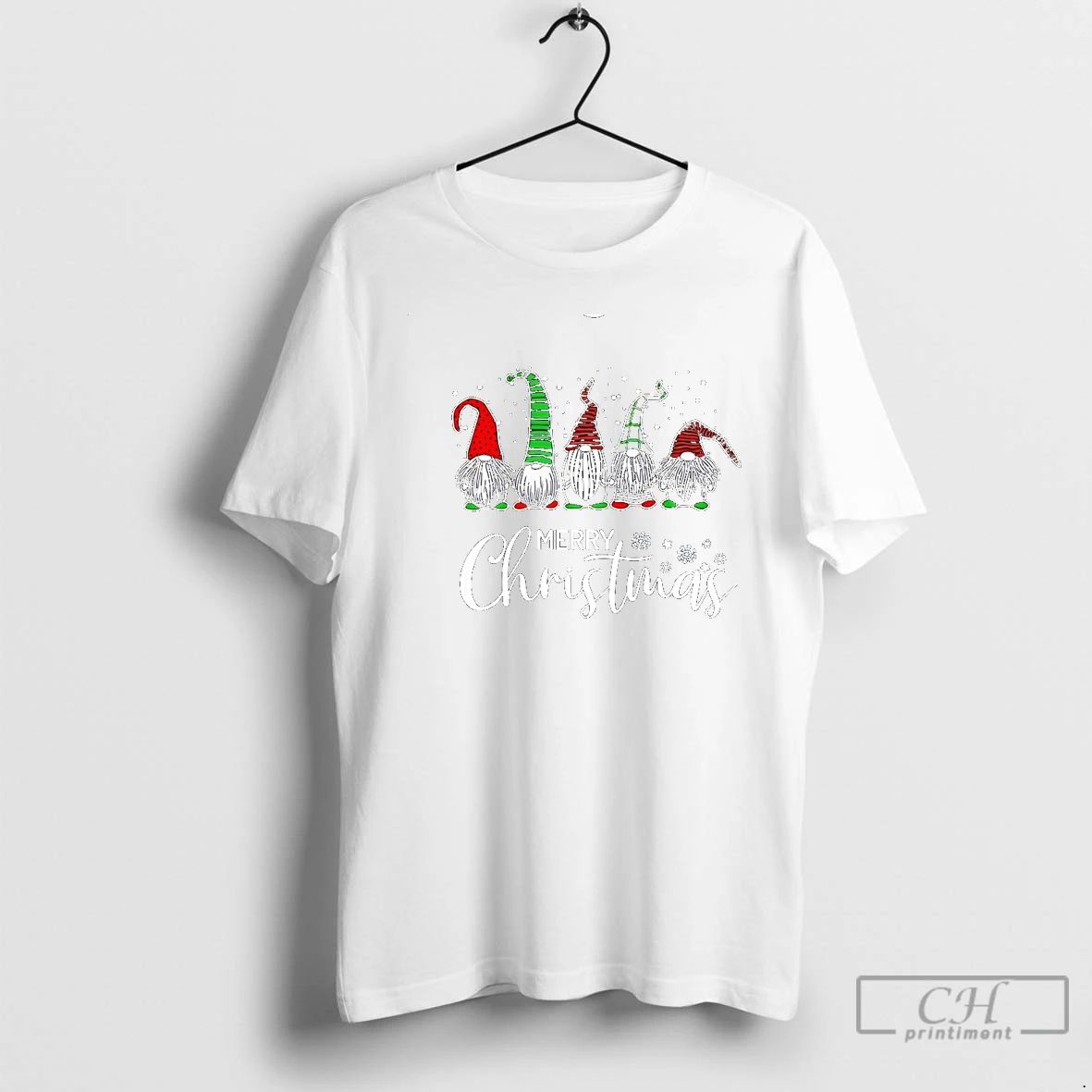 Classic Gnomes In Plaid Hats Merry Christmas T Shirts