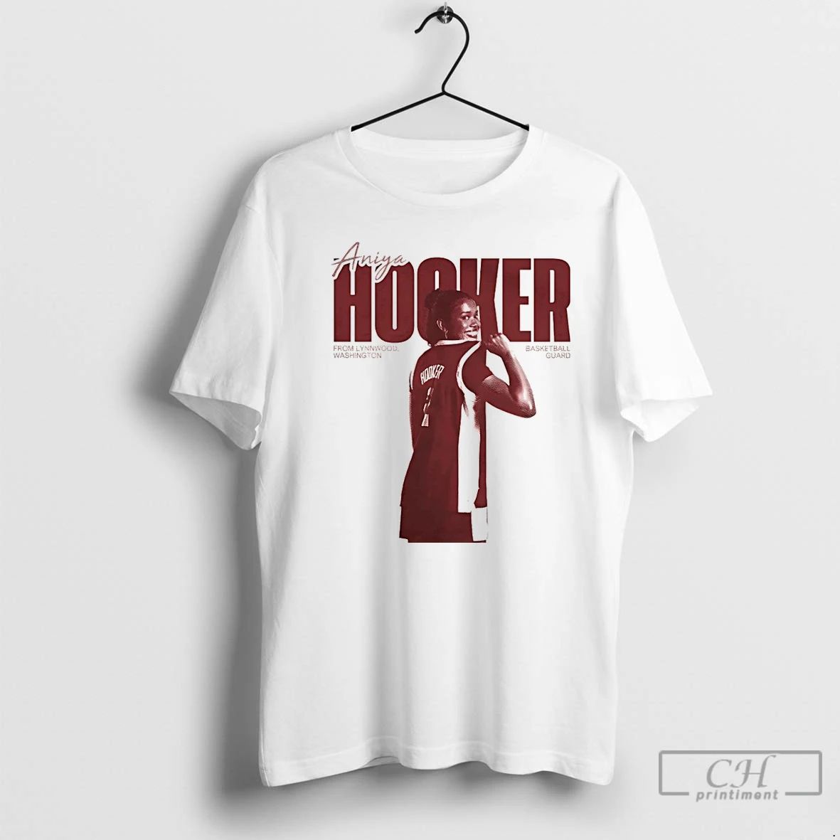 Premium Aniya Hooker Player Basketball Guard From Lynnwood Washington Vintage Christmas T Shirts