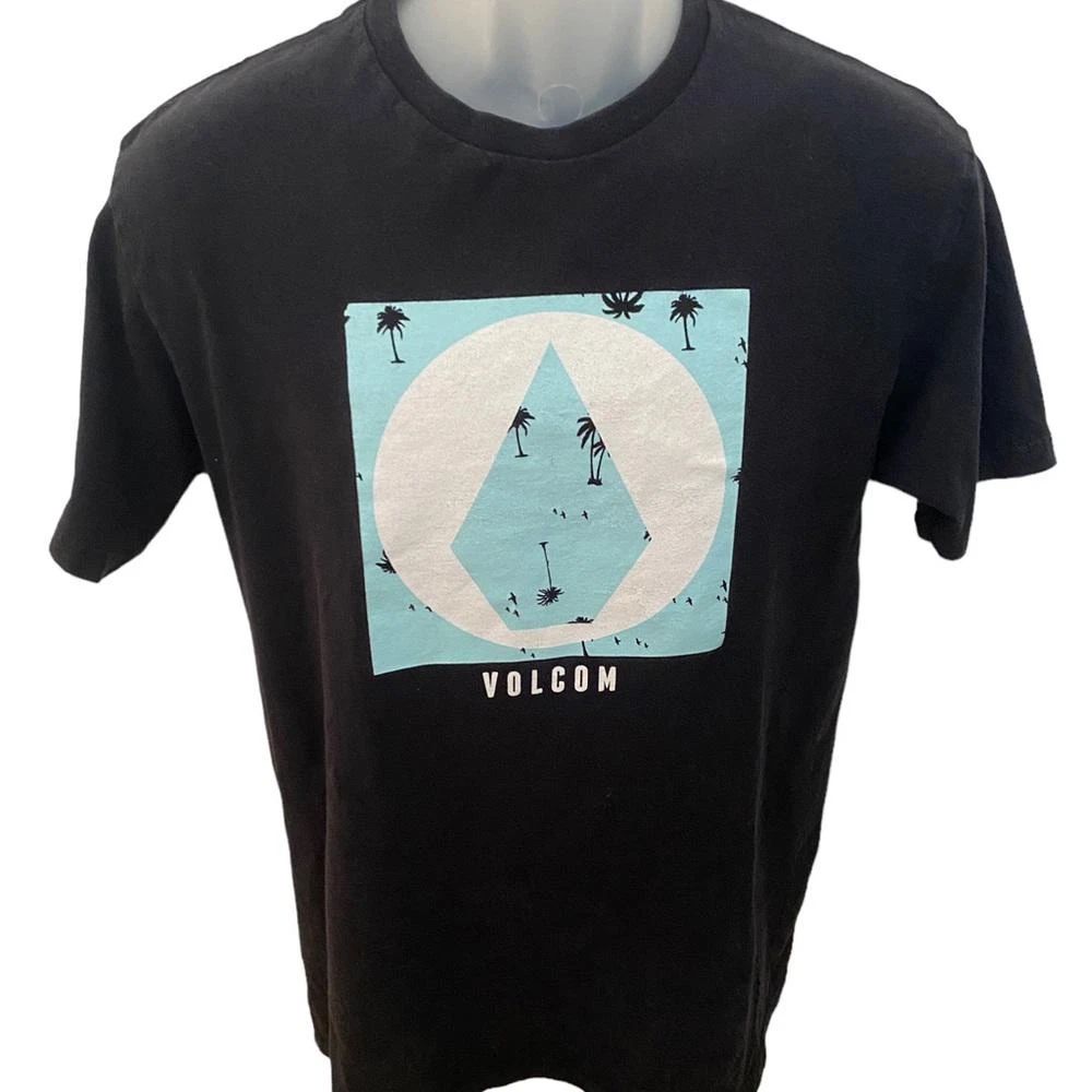 VOLCOM Stone Skate Surf Palm Trees Tropical Tee Shirt Men M Medium