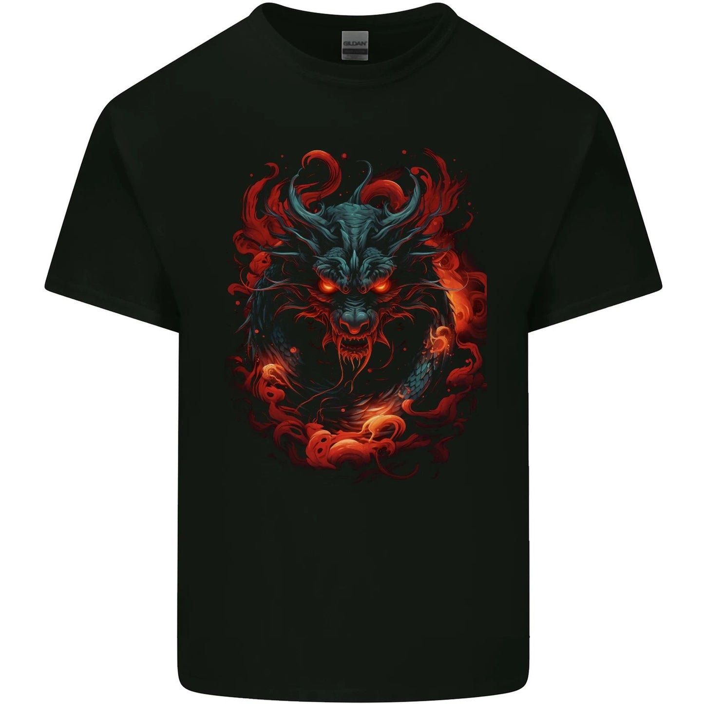 Fantasy Fire Dragon 5 Mens Cotton T-Shirt Tee Top