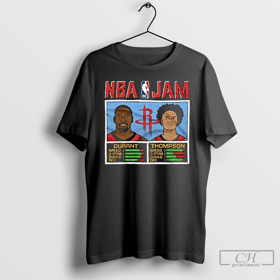 Classic Nba Jam Rockets Durant And Thompson Long Sleve T Shirts