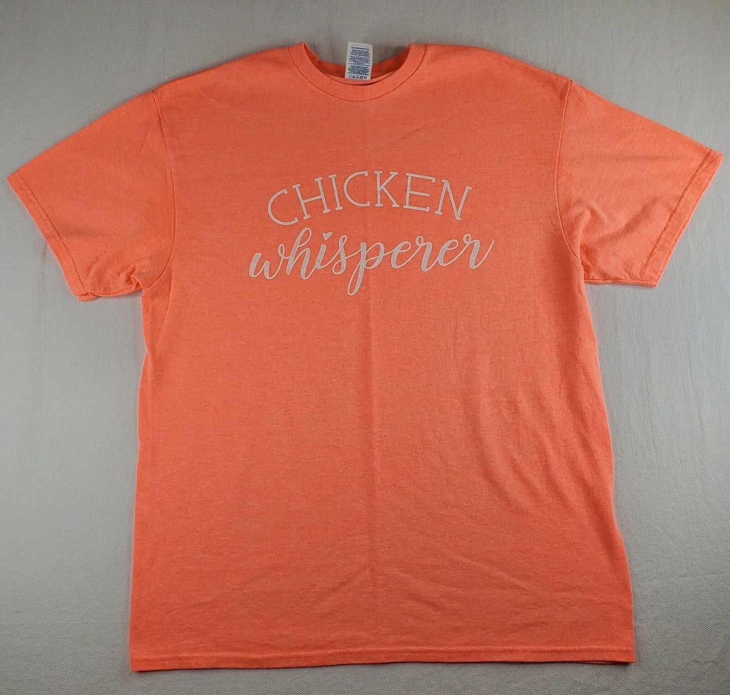 Chicken Whisperer Shirt Adult Large L Orange Soft Cotton Blend Delta Pro