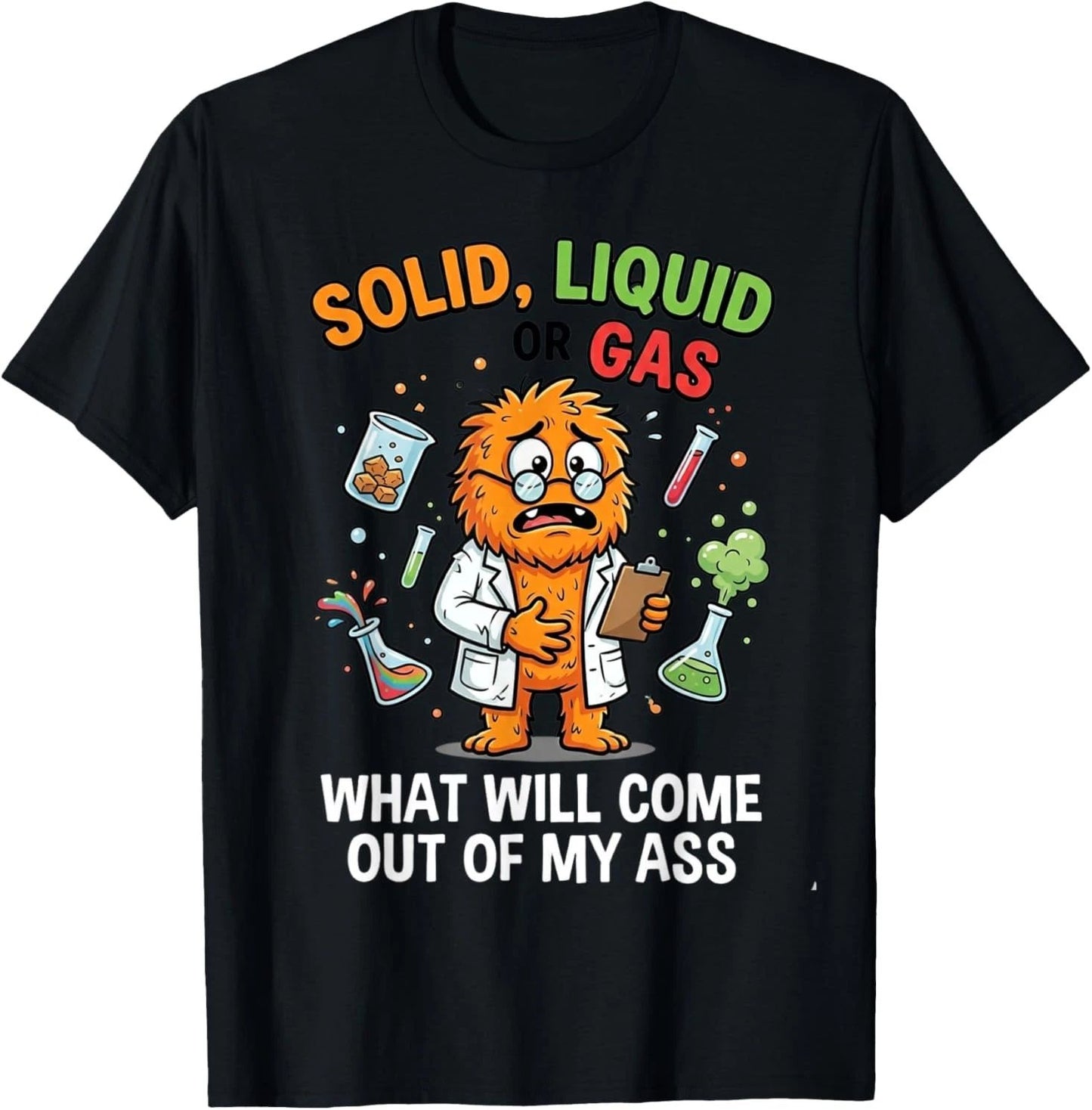 Solid Liquid Or Gas Funny Cat Physics Science T-Shirt
