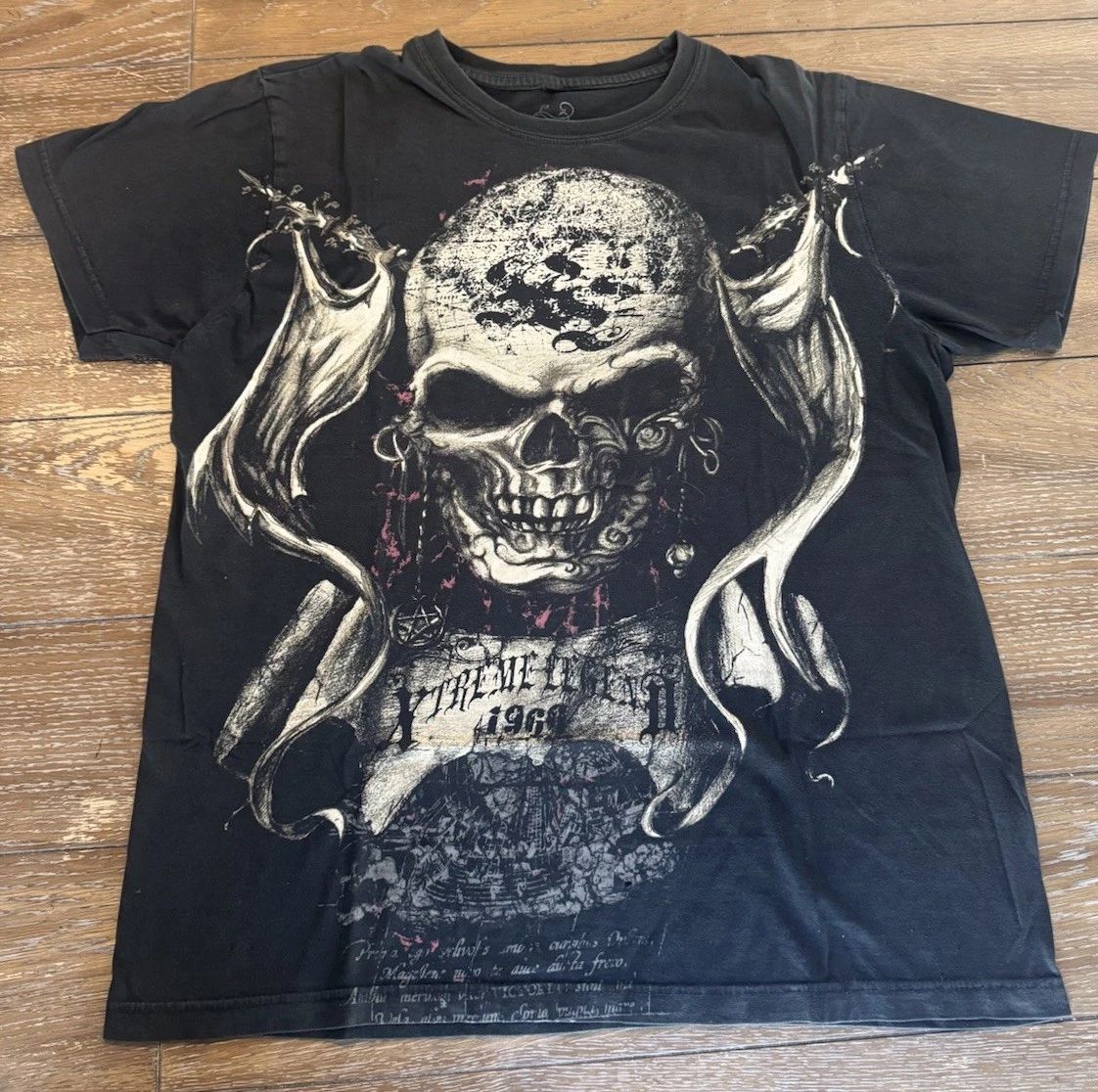 Extreme Legends Vintage 1969 Skull T-shirt Black Size M