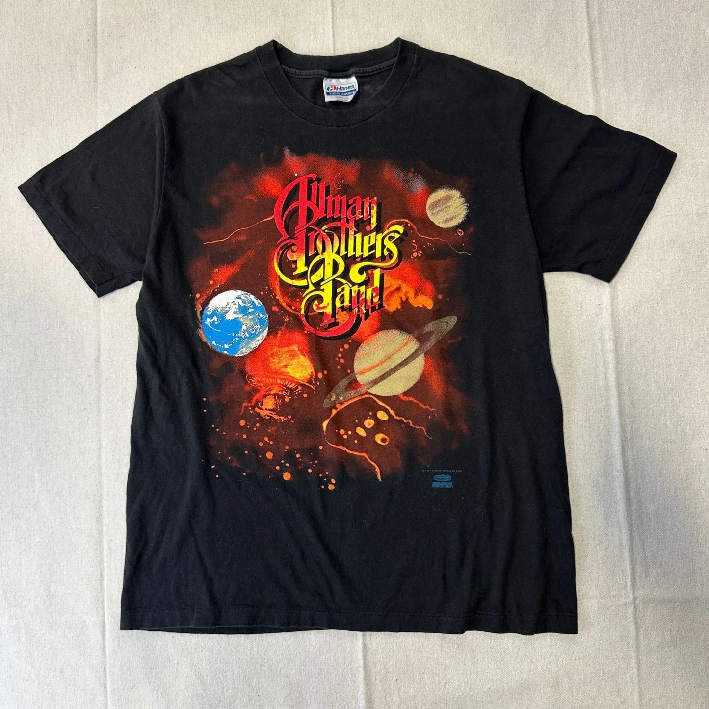 Rare! The Allman Brothers Band Space Graphic Cotton Black S to 5XL Shirt EM345