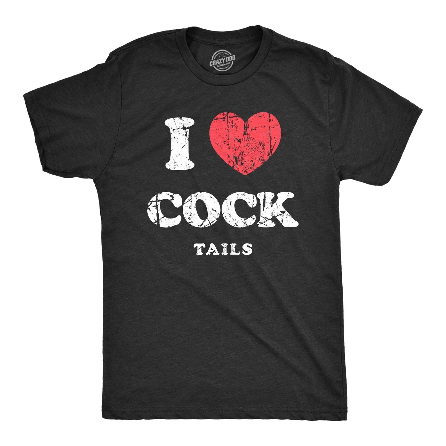 Mens I Heart Tails T Shirt Funny Alcohol Drinking Lovers Joke Tee for
