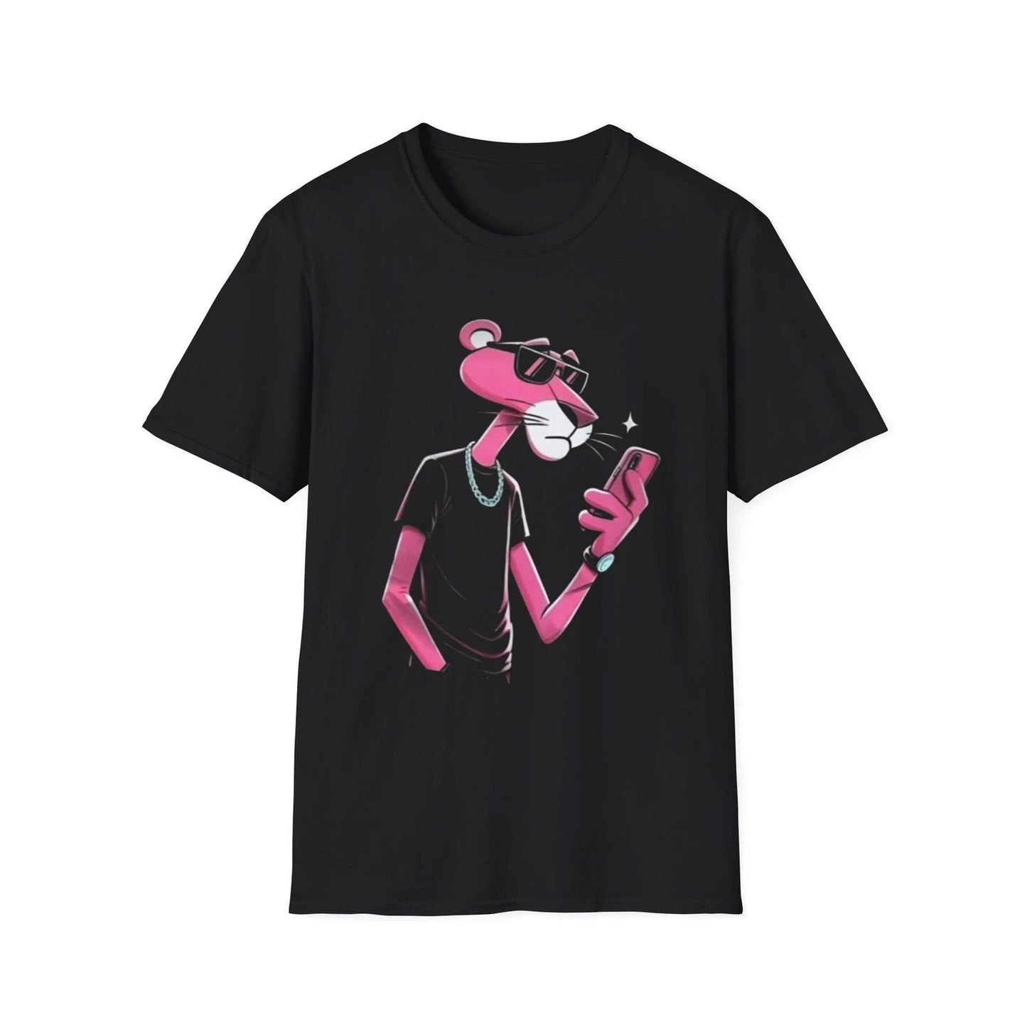 Pink Panther Unisex T-Shirt Softstyle Character Shirt for Him and Her,