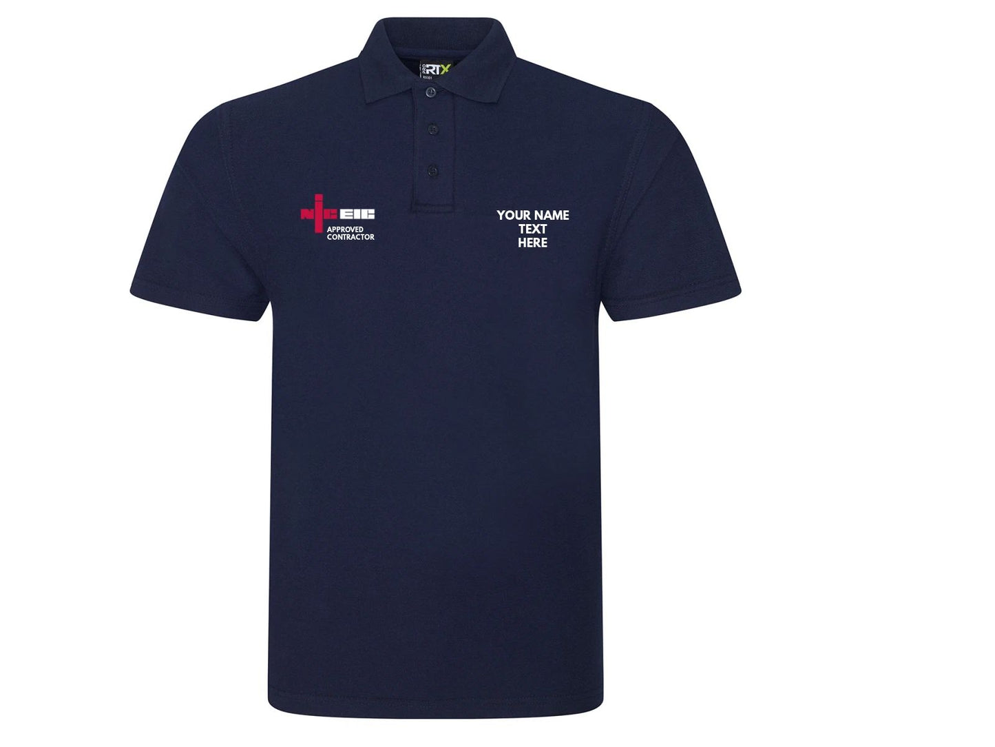 Customised Embroidered NIC Polo shirt electricians NICEIC approved contractor