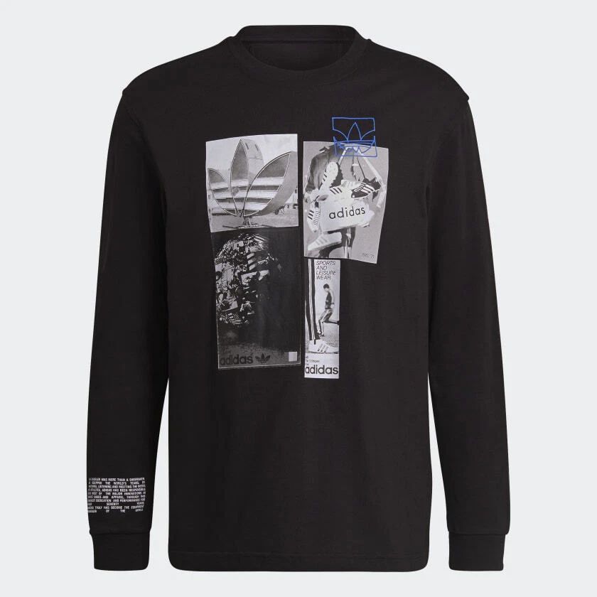 Adidas Originals Common Memory Long Sleeve T-Shirt Black Men's XL 2XL BNWT