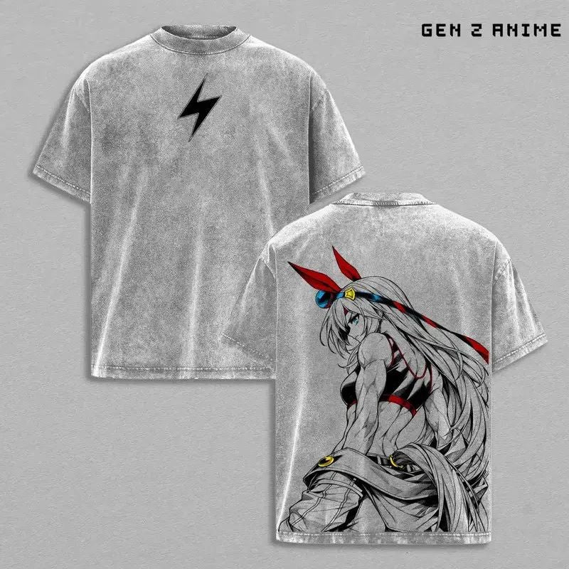 Tamamo Cross Uma Musume Vintage Dark Anime Streetwear T-Shirt