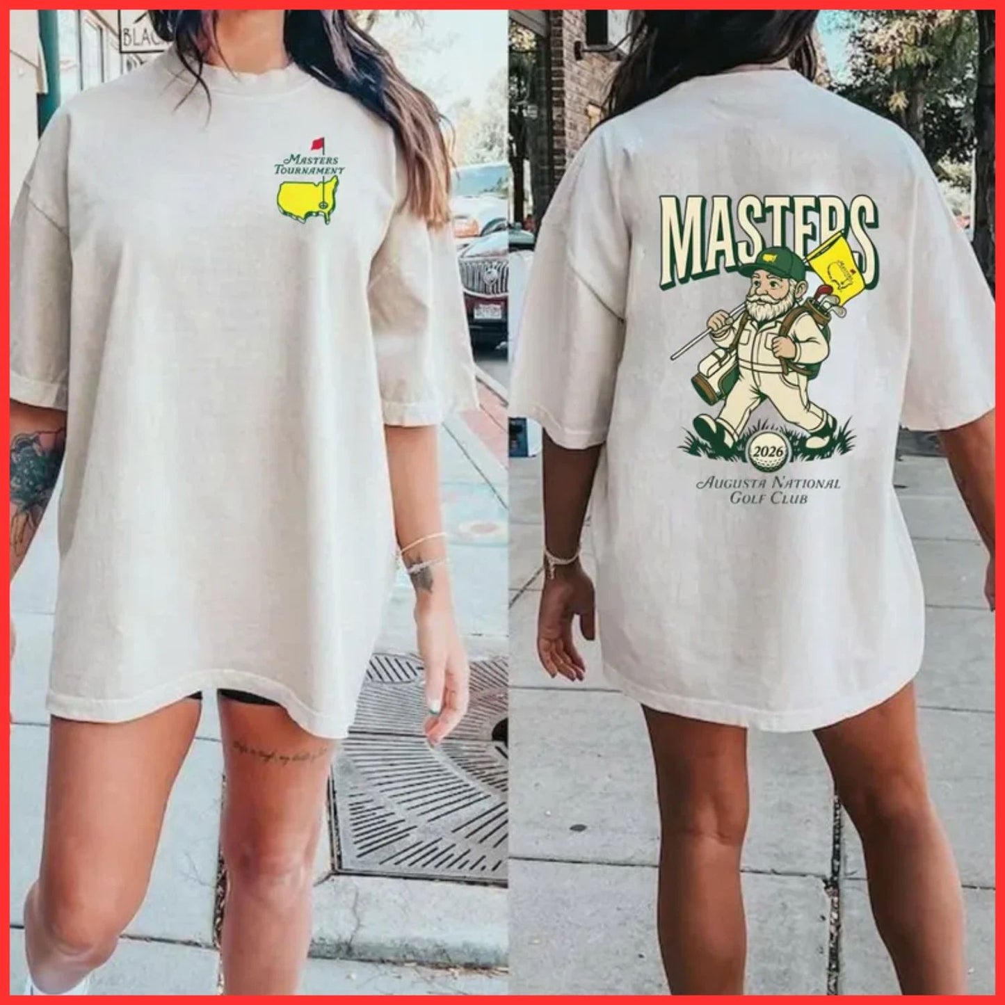 Masters Tournament Gnome Shirt Augusta Golf Cute Graphic Tee Full Size
