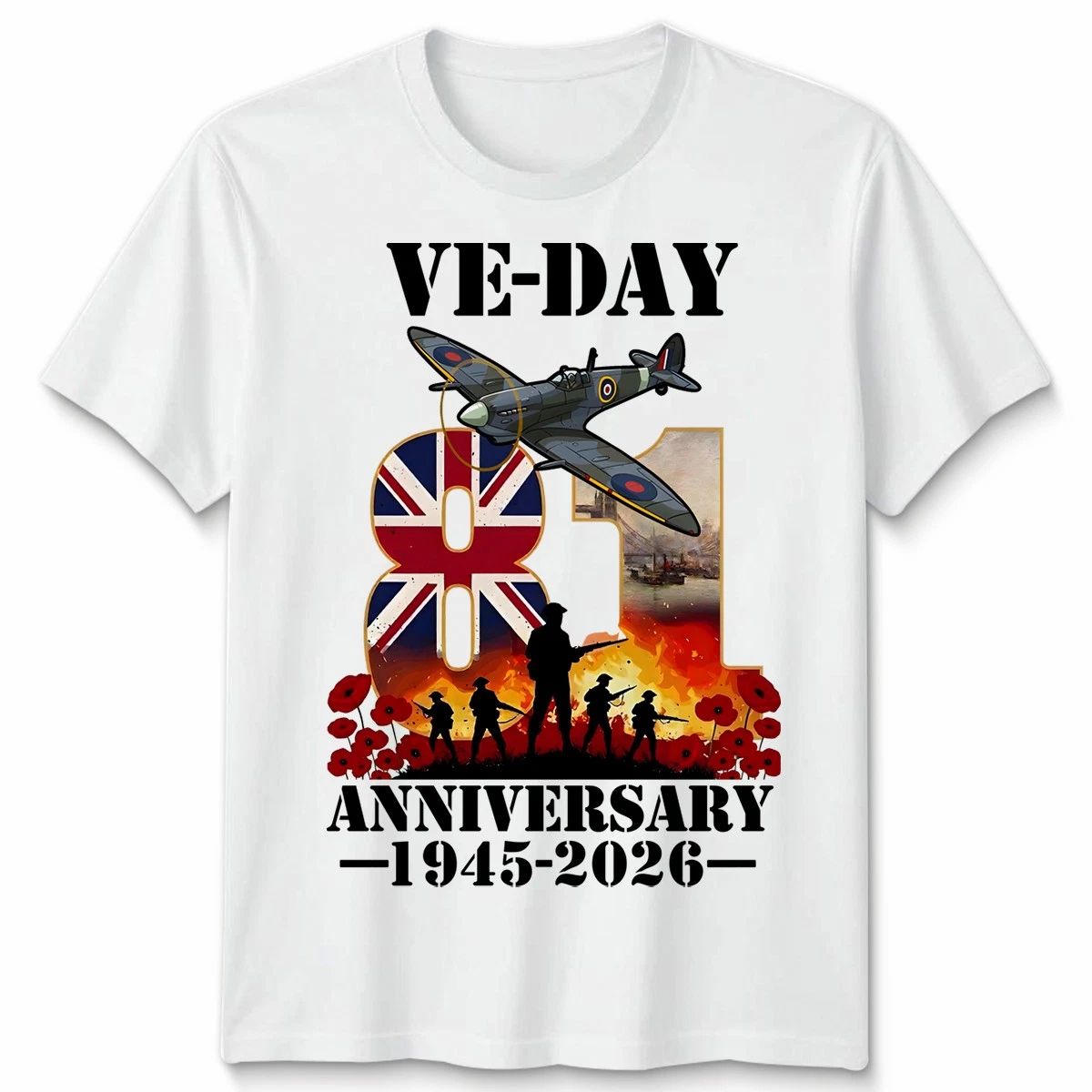 VE Day 81st Anniversary T-Shirt, UK Union Jack, WWII Remembrance, 1945 - 2026#13